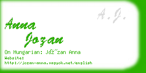 anna jozan business card
